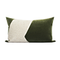 现代简约港式新品墨绿色米白纯色条纹拼接靠垫抱枕样板房轻奢腰枕-淘宝网