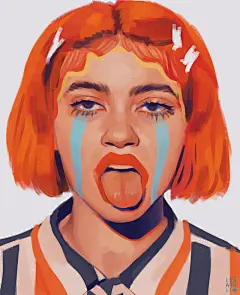 14张人物个性风格插画 - 优优教程网 - UiiiUiii.com : 插画师 lesathii ​​​​ 绘制的一组人物个性风格插画，用鲜艳的色彩描绘人物真实的感情 ​，再加上面部特写的镜头，不仅更加突出人物主体，也使整个画面的光影更加协调细腻 ​​​​，...