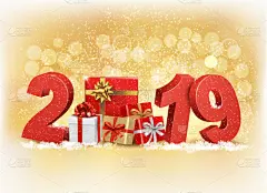 2019,包装纸,背景,新年,一月,壁纸,雪,模板,盒子,问候
