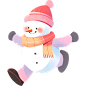 花瓣素材_冬天冬季手绘插画雪人元素_193296044