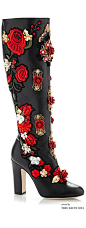 Dolce & Gabbana Rose Embroidered High Nappa Boot #UNIQUE_WOMENS_FASHION