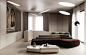 Futuristic Home Decor With Starship Inspired Furniture : Futuristic home interior with unique furniture designs, creative lighting installations, contrasting colour schemes with red & green decor, and minimalist style