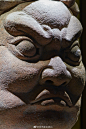 彩绘石雕天王头像 唐代
永和县文管所藏
见于#临汾市博物馆# ​​​​