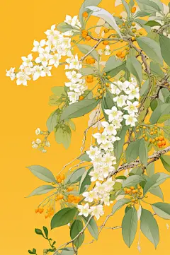 AI数字艺术秋季桂花插画-众图网