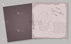 一套可爱的手绘纸杯蛋糕插图模板