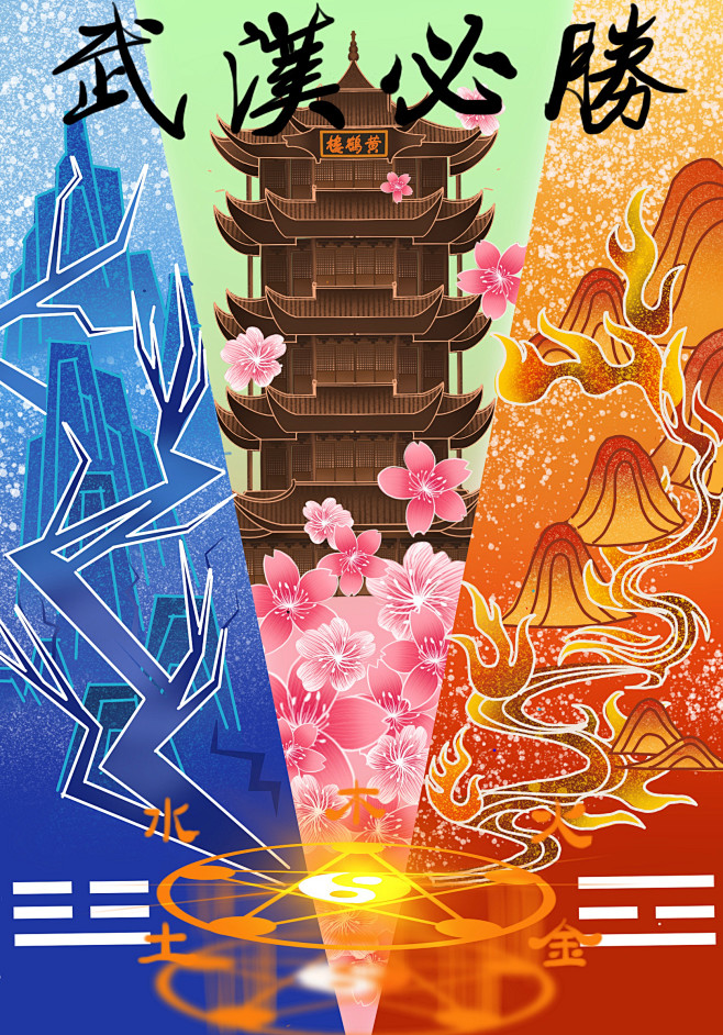 武汉必胜火神山雷神山必将战胜疫情待春暖花开我们一起去看樱花