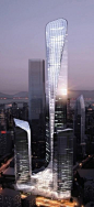 Loncin Center Tower 1, Chongqing, China by Atkins Arhitects :: 56 floors, height 278m: 