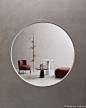 Elle Decor "Circle Lines" : Curved lines design spaces inhabited by furnishings and objects with soft, enveloping shapes.In an unusual interpretation of the circle theme, amidst soft- touch finishes and partitions defined by large porthole windo