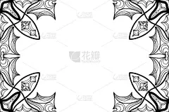 充满曼陀罗元素的创意请柬。黑白两色。贺卡，婚礼请帖，瑜伽传单。向量