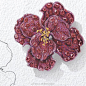 红宝石珠宝首饰手绘图#花卉
