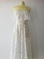1970s floral lace vintage dress