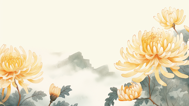 唯美金黄色菊花重阳节背景66469744