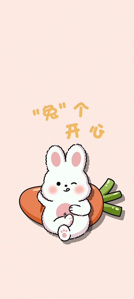 2023 新年 兔个开心 手机 壁纸