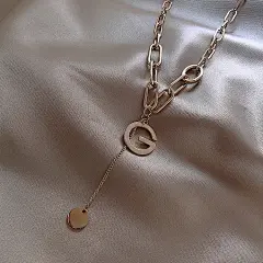 轻奢小众设计感项链女锁骨链ins潮毛衣链长款秋冬嘻哈冷淡风饰品-淘宝网