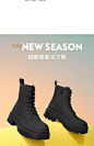 Tata他她甜酷雾面厚底马丁靴短靴女冬加绒休闲靴2022新款G3HA2DD2-tmall.com天猫