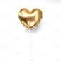 金色铝箔气球3D情人节节日元素