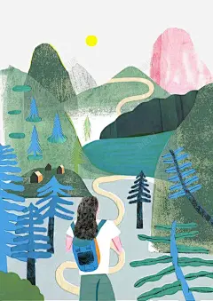 水彩山水 免费下载 页面网页 平面电商 创意素材