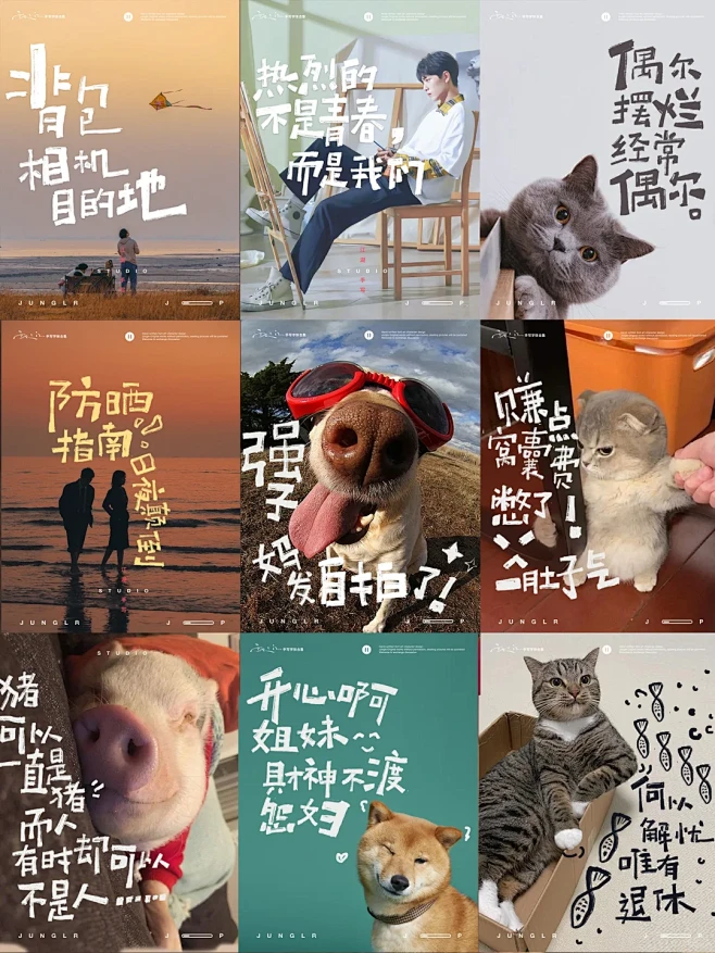 手写字 大字报 字体设计 开心动物标题