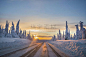 冬天,路,阿比斯克国家公园,瑞属拉普兰,瑞典,雪,水平画幅,地形,无人,户外图片素材下载-稿定素材