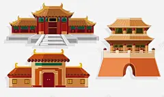 古代建筑图案 创意素材