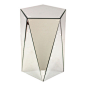 Aspire Home Accents - Avani Mirrored Pedestal Table - Stylish and sophisticated, the Avani Mirrored Pedestal is made from a wood base covered completely by beveled mirrors. The angles and surfaces turn in all directions, reflecting the light from many dif