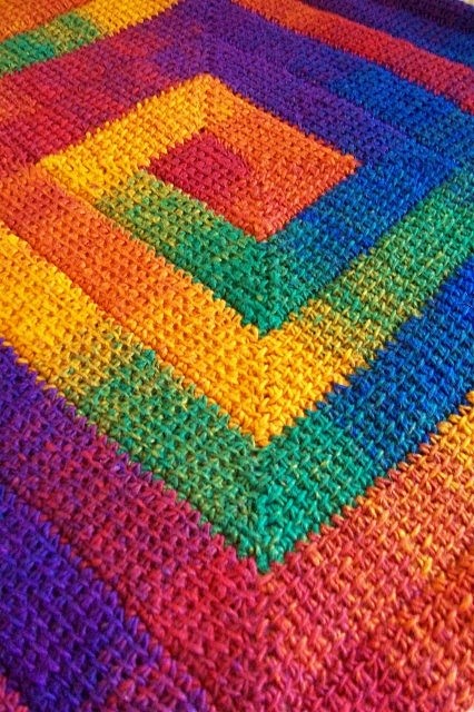 Spiraled Crochet Squ...