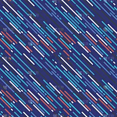 无缝矢量平行白、深灰色、黑色、浅红色和蓝色对角线。无缝背景制造，印刷，礼品包装和网页设计。