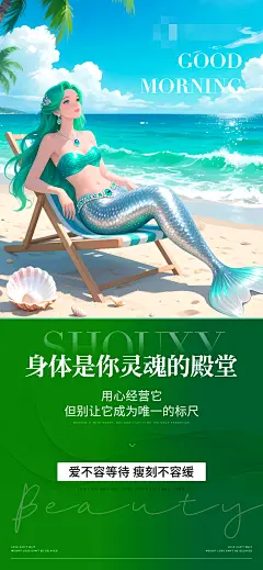 美业减肥早安海报