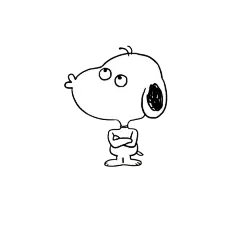 可爱的手绘撅嘴史努比