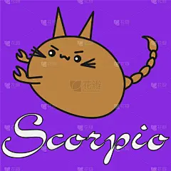 蝎子,标志,高雅,卡通,小兔子,可爱的,月,猪,动物,草图