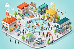 电商促销虚拟购物卡通手绘矢量元素