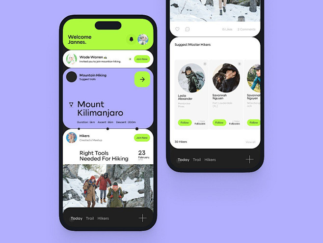 Hiking App UI by Sam...