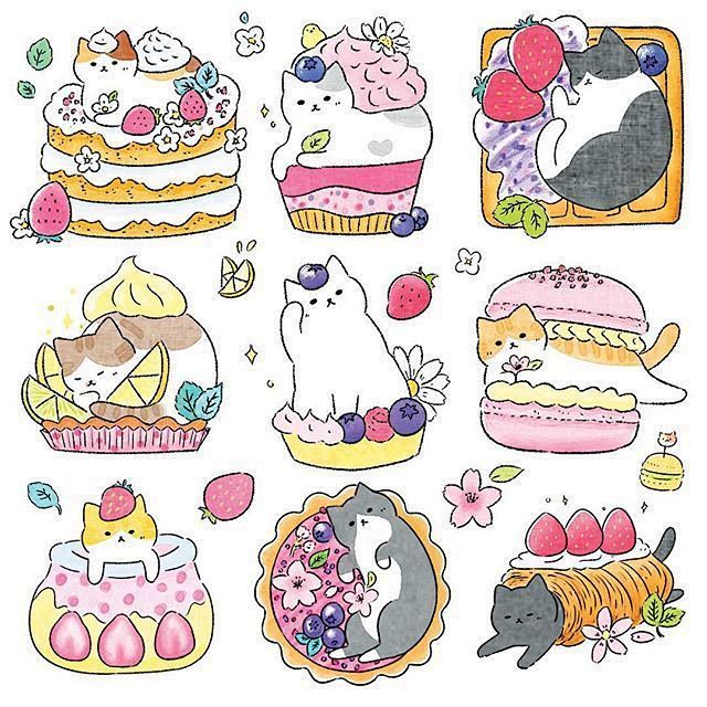 超全超可爱的猫咪简笔画手帐素材手帐生活小奶猫养俩月发现是美洲狮