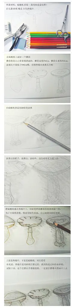Nanna  的插画 蘑菇领角针热缩片简易教程