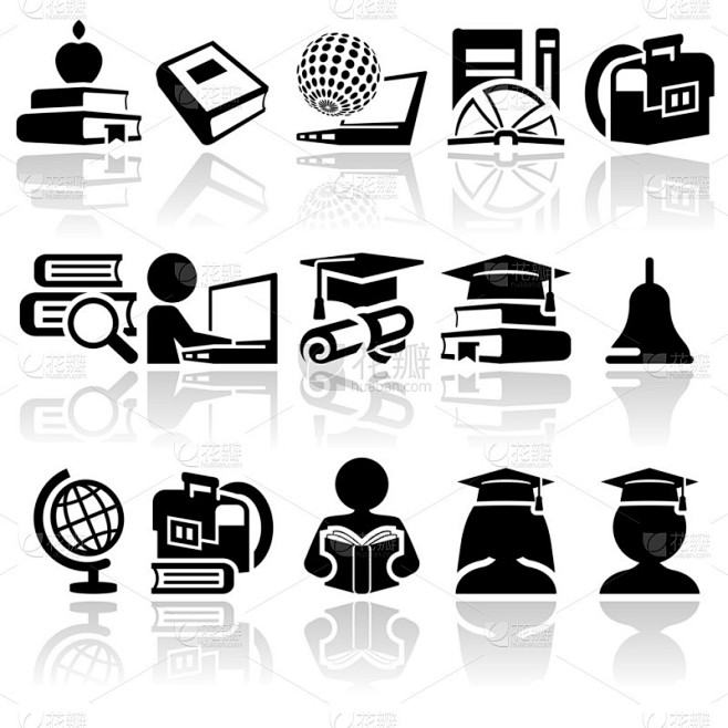 学校矢量图标集