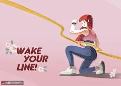 瘦身健身美女腰围尺子减肥运动健身插画健身运动素材下载-优图网-UPPSD