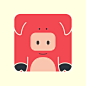 Square Animals : Set of flat square icons of a cute animals on color background. Wild logos