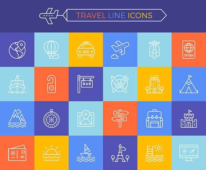 Travel Line Icons Ve...