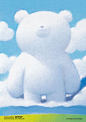 渡边宏的粉笔画 白熊