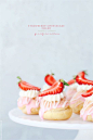 Strawberry-Cheesecake Filled Profiteroles