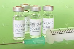 Covid-19疫苗瓶。冠状病毒大流行感染。预防接种疫苗