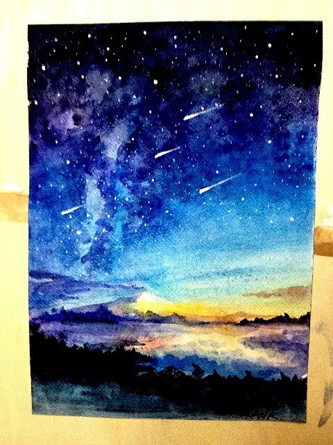 #水彩#星空 #小清新# #背景图#