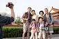 全家人在天安门旅游正版图片素材