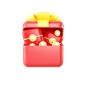 潮国创意_3d电商促销立体礼盒红包金币编号T67733014