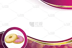 背景食品粉黄色烤饼圈釉面金框