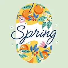 清新文艺春天花卉植物绿叶风景春游人物插画海报背景ai设计素材-淘宝网