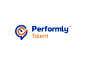 Performly Talent Logo橙色蓝色品牌标识人才赋予软件云管理性能