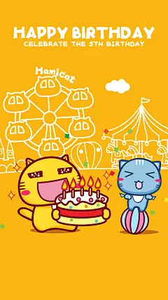 哈咪猫生日快乐手机壁纸