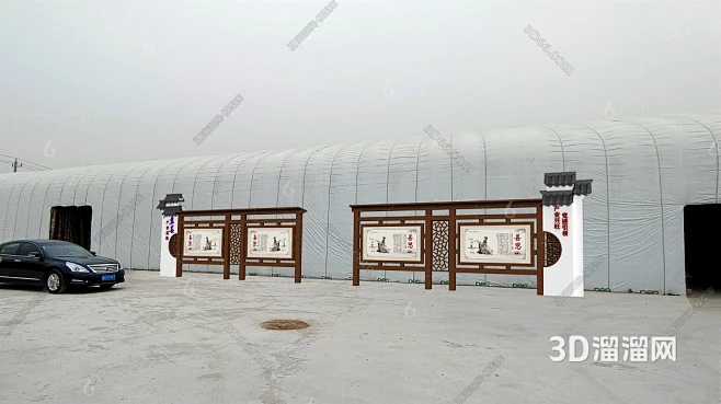 新中式宣传栏_器材设备3d模型_溜溜ID...
