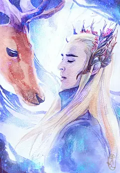 瑟爹大王-林弄人_精灵,水彩_涂鸦王国插画